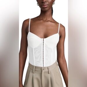 Free People! FP Intimately Night Rhythm Corset Bodysuit In Ivory/White NWT!